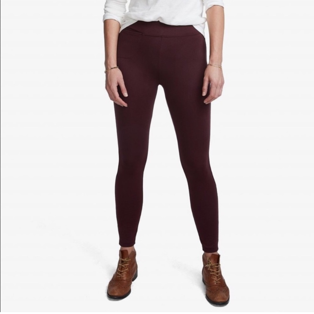 3/$30! American Giant No BS pant in burgundy ponte knit single pocket size 4